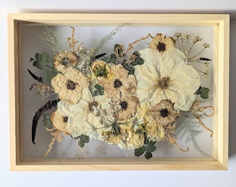 Wedding Bouquet Preservation in Wooden Frame, Gift for Bride, Wedding Gift