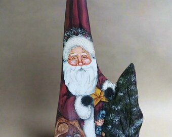 Hand-Painted Santa Delivering Presents (19in)