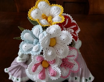 Crochet flower pattern PDF pattern - wedding favor - place card
