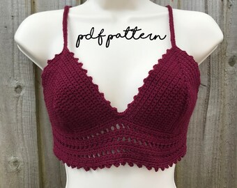 Pico-Boo Bralette-MÖNSTER, MÅTTSYDD, Crop Top, Festival, Sommar, Strandbikini, Handledning