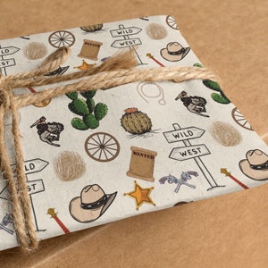 Wild West Wrapping Paper - Western Gift Wrap - Birthday Wrapping Paper