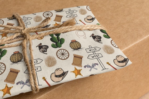 Wild West Wrapping Paper Western Gift Wrap Birthday Wrapping Paper