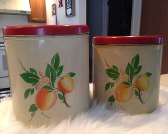Canister set peach Set Of