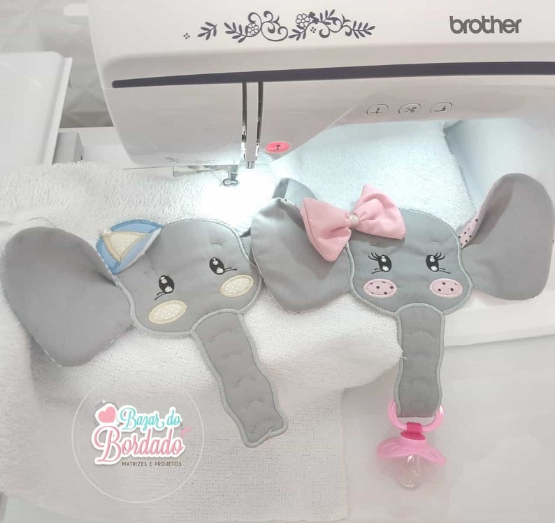 Embroidery Designs ITH Elephant Pacifier Holder Etsy