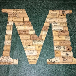 Natural Wine Cork Monogram Initials