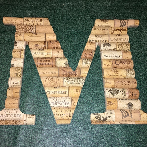 Natural Wine Cork Monogram Initials