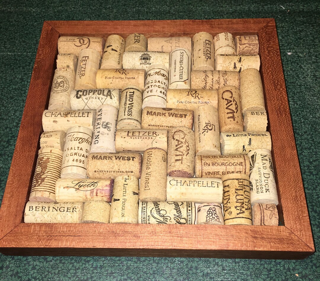 Cherry Wood and Natural Wine Cork Hot Plate/trivet Etsy