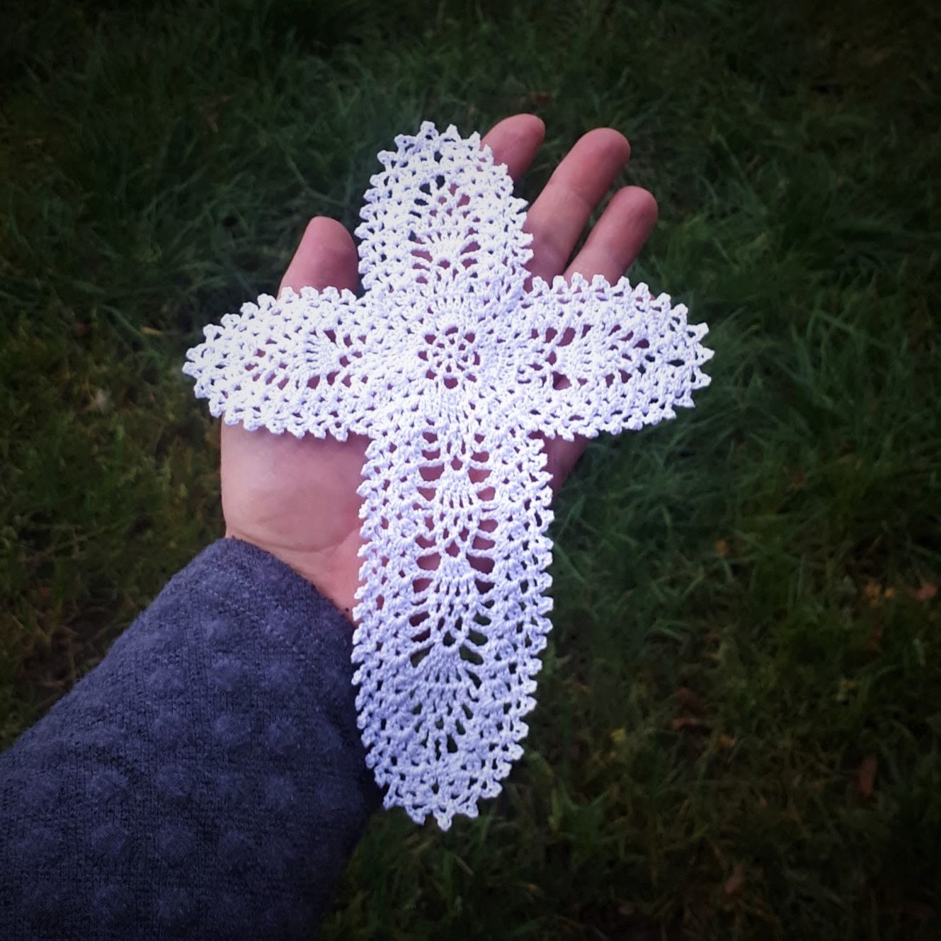 Crochet cross. Religious gift. Easter, Baptism, Confirmation, Eucharist, Christenings decor. God's Eye crosses