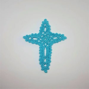 Segnalibro a croce all'uncinetto, regali religiosi. Battesimo, Cresima, Eucaristia, Battesimi. Merletti. Applicazioni. Decorazioni natalizie e pasquali.