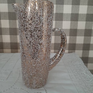 Gold and White Spattered Vintage Cocktail Pitcher