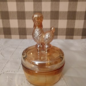 40&#39;s Carnival Glass Poodle Powder Jar