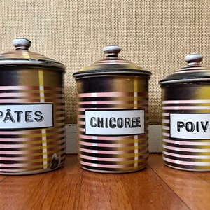 1920’s Set of Enameled Canisters from France