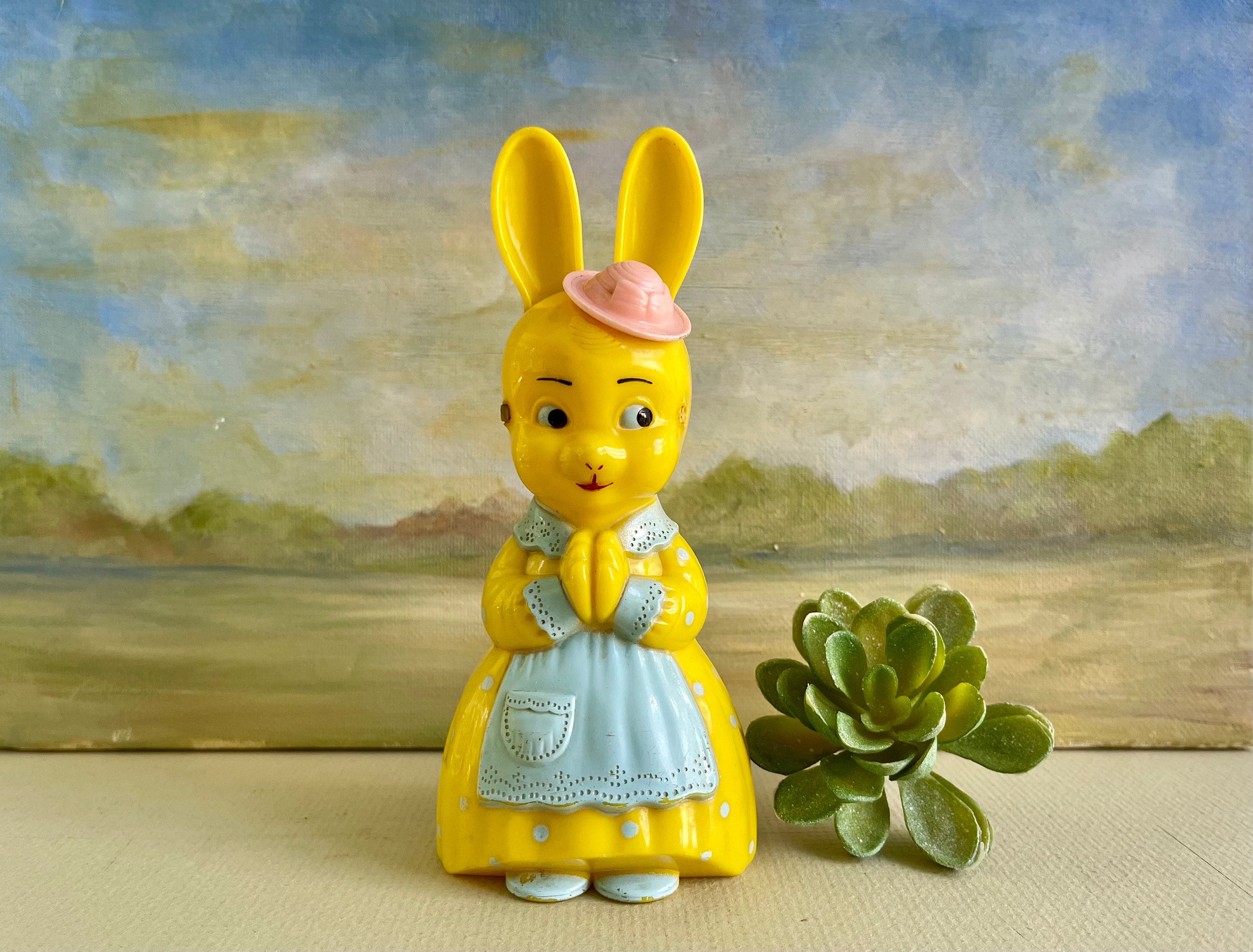 Vintage Knickerbocker Pink Plastic Bunny - Etsy