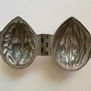 Antique Pewter Ice Cream Mold of a Walnut