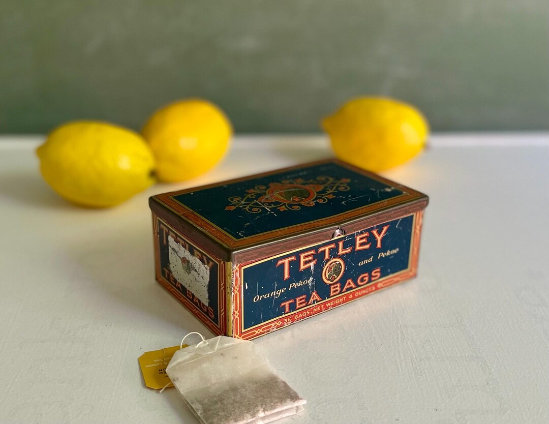 Antique Tetley Tea Tin - Etsy