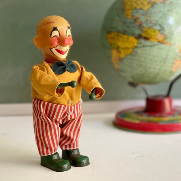 Shabby Wind Up Clown Toy