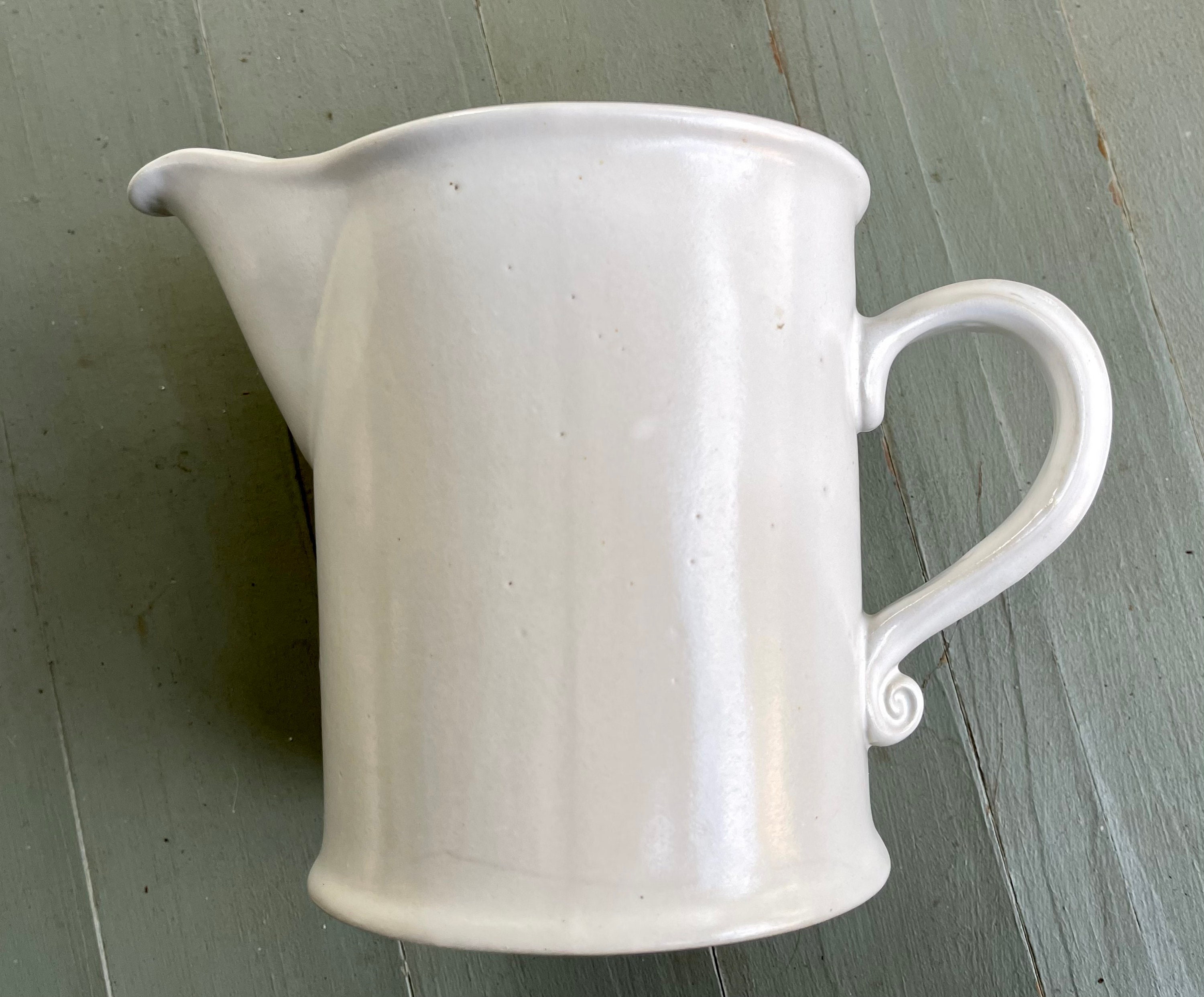 Vintage Bennington Pottery Pitcher with SemiMatte White Etsy