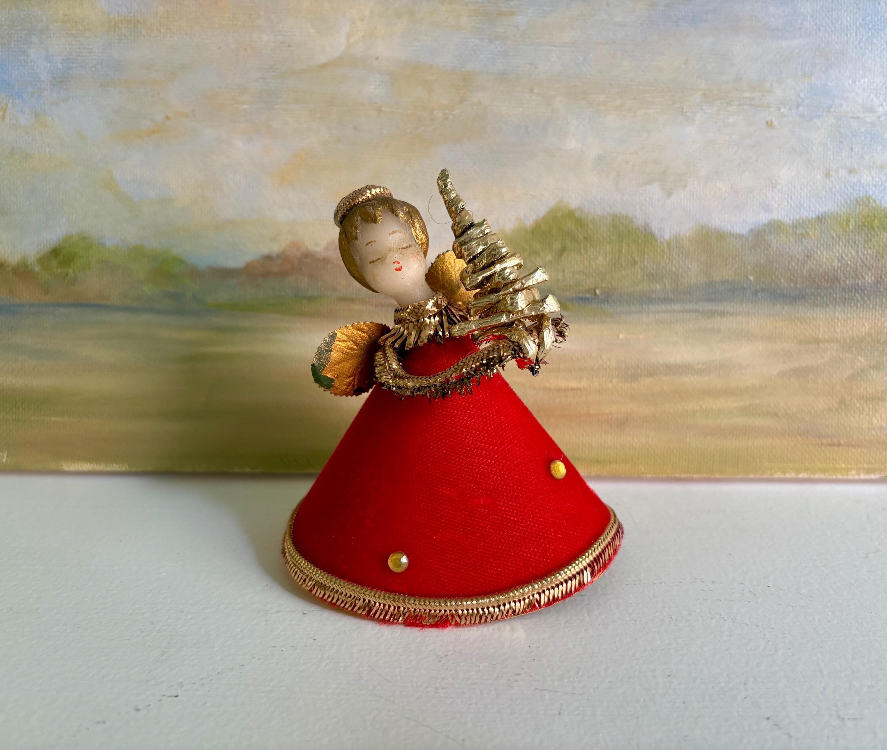 Vintage German Wax Angel - Etsy