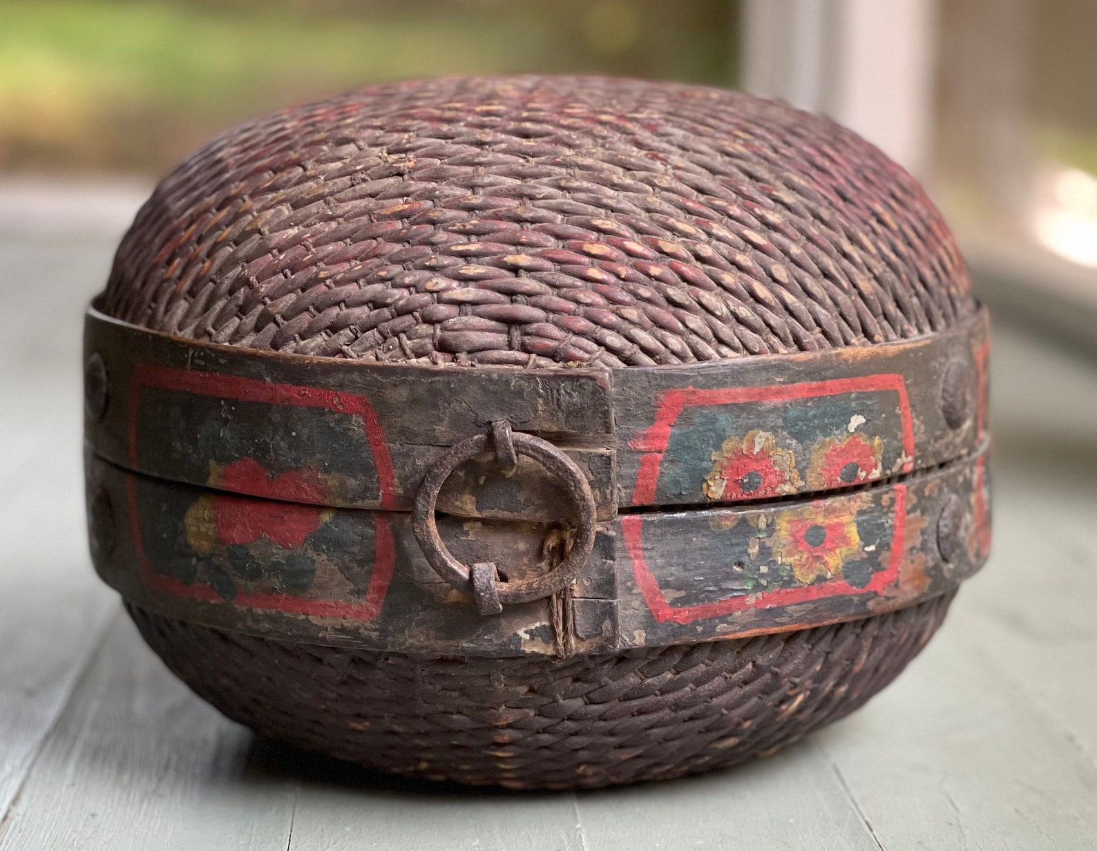 Large Vintage Chinese Rice Basket Etsy