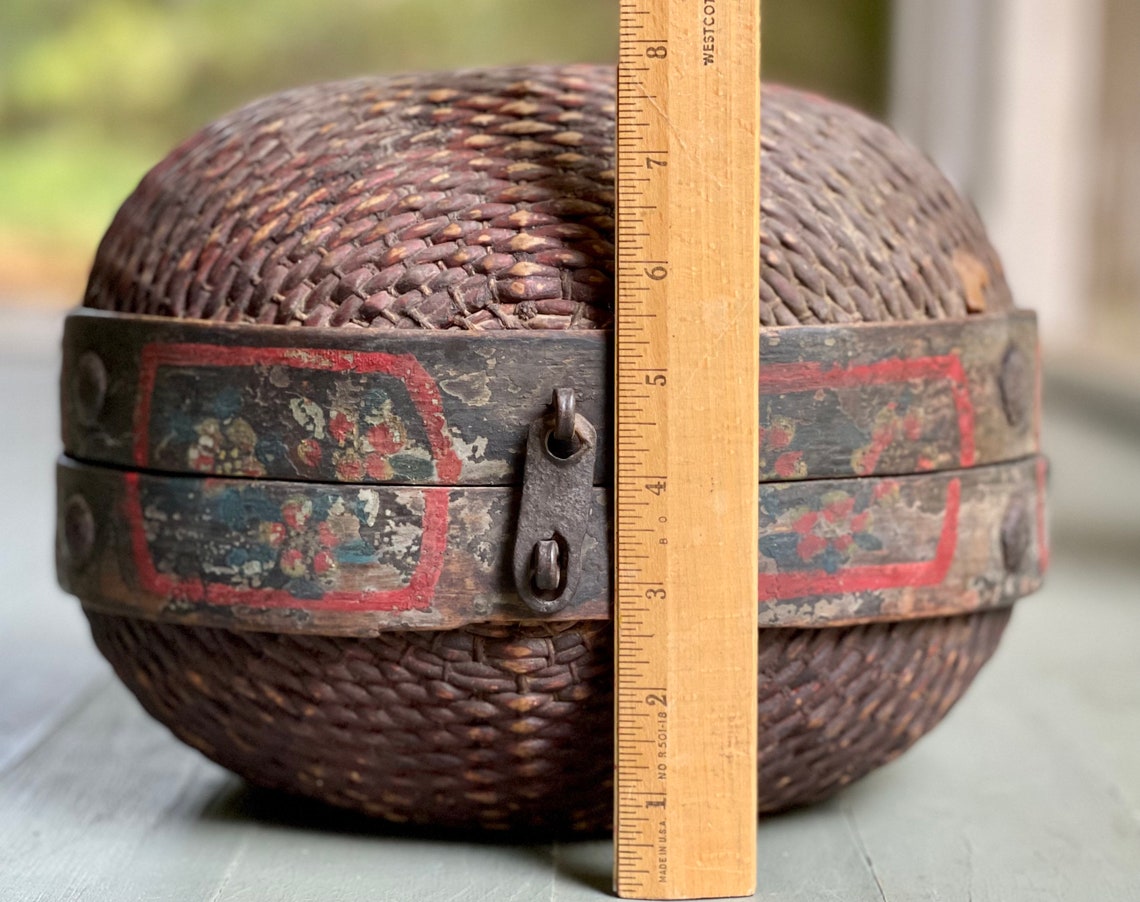 Large Vintage Chinese Rice Basket Etsy