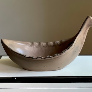 Mid Century Pottery Ashtray, Viking Ship
