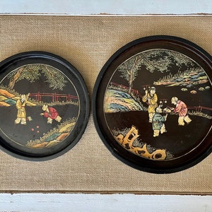 Pair of Antique Japanese Paper Mache Trays