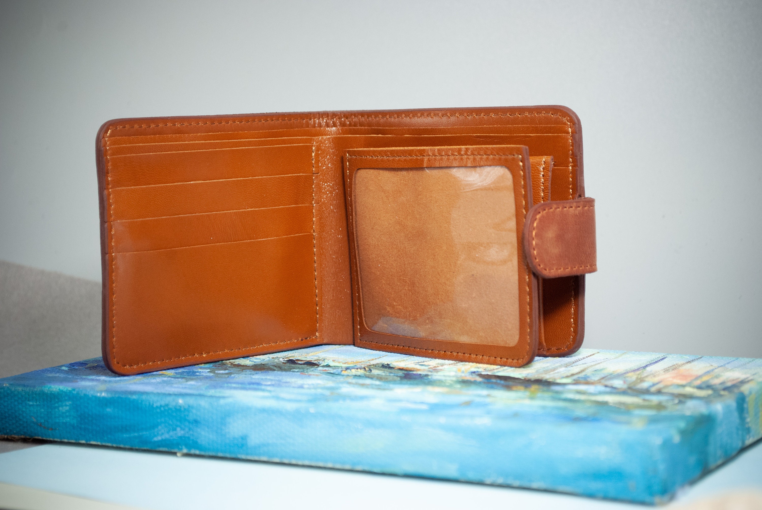 Small Brown Leather Wallet Women's Minimalist Owl Wallet Etsy Canada