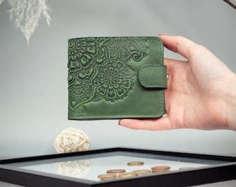 Small Green Wallet, Wallet Women , Women's Wallet, Leather Wallet Women, Women's Gift, Ladies Wallets, Mothers Day Gifts