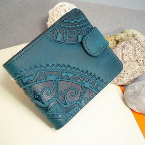 Carteira turquesa, carteira de couro genuíno, carteira de bolso feminina, carteira de couro, carteira dobrável, carteira pequena feminina, slot para identificação