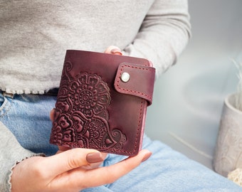 Leder Geldbörse Damen, Minimalistische Geldbörse, Kleine Minimalistische Geldbörse Damen, Leder Geldbörsen für Frauen, Geschenke für Sie