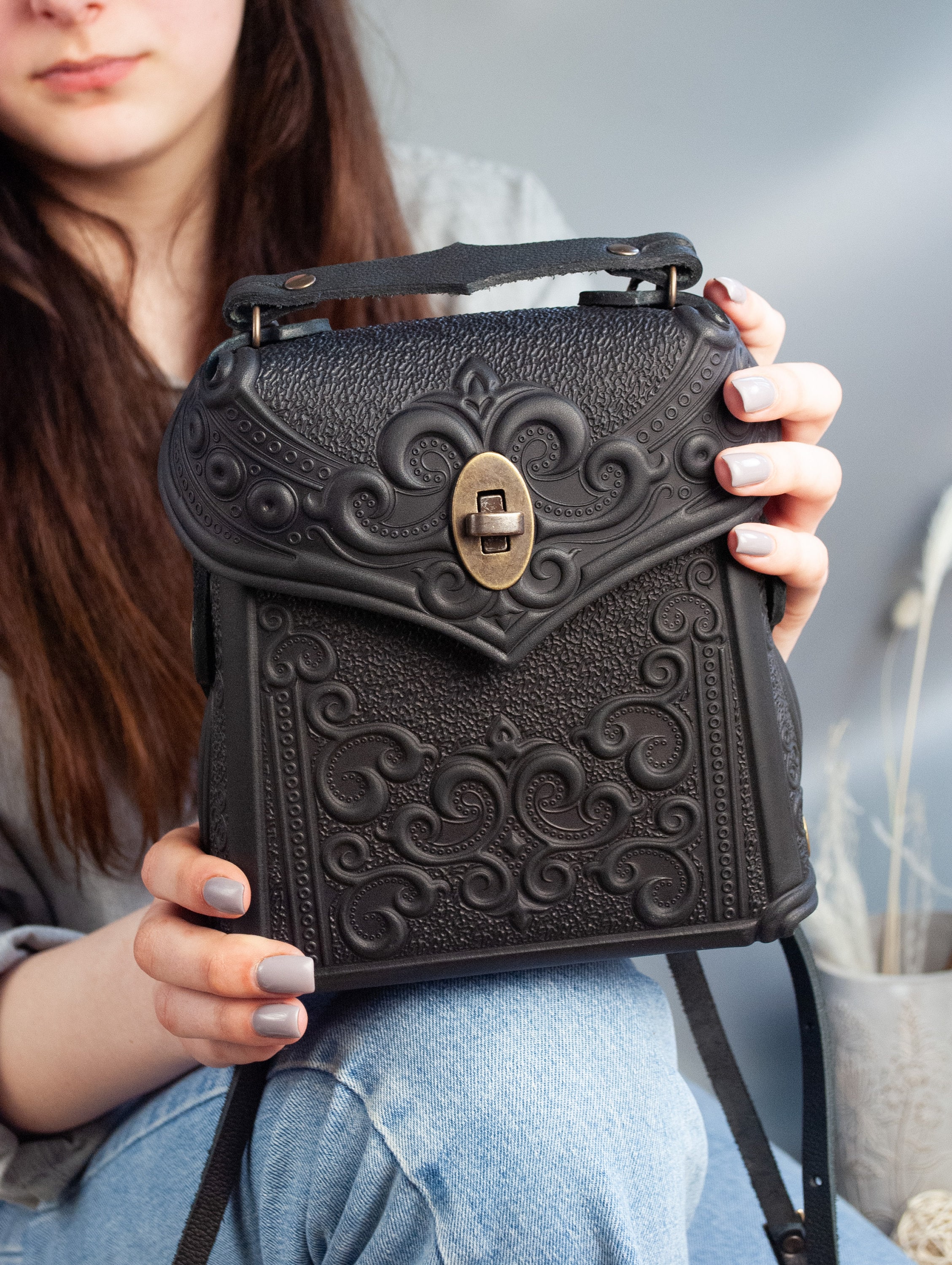 embossed bag with