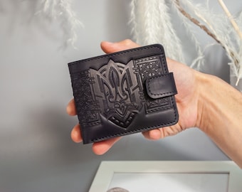 Trident Wallet, Men's Wallet, Boho Wallet, Leather Wallet Men, Wallet Men Small, Trident Wallet Gift for Men