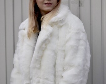 White Fur Coat | Etsy