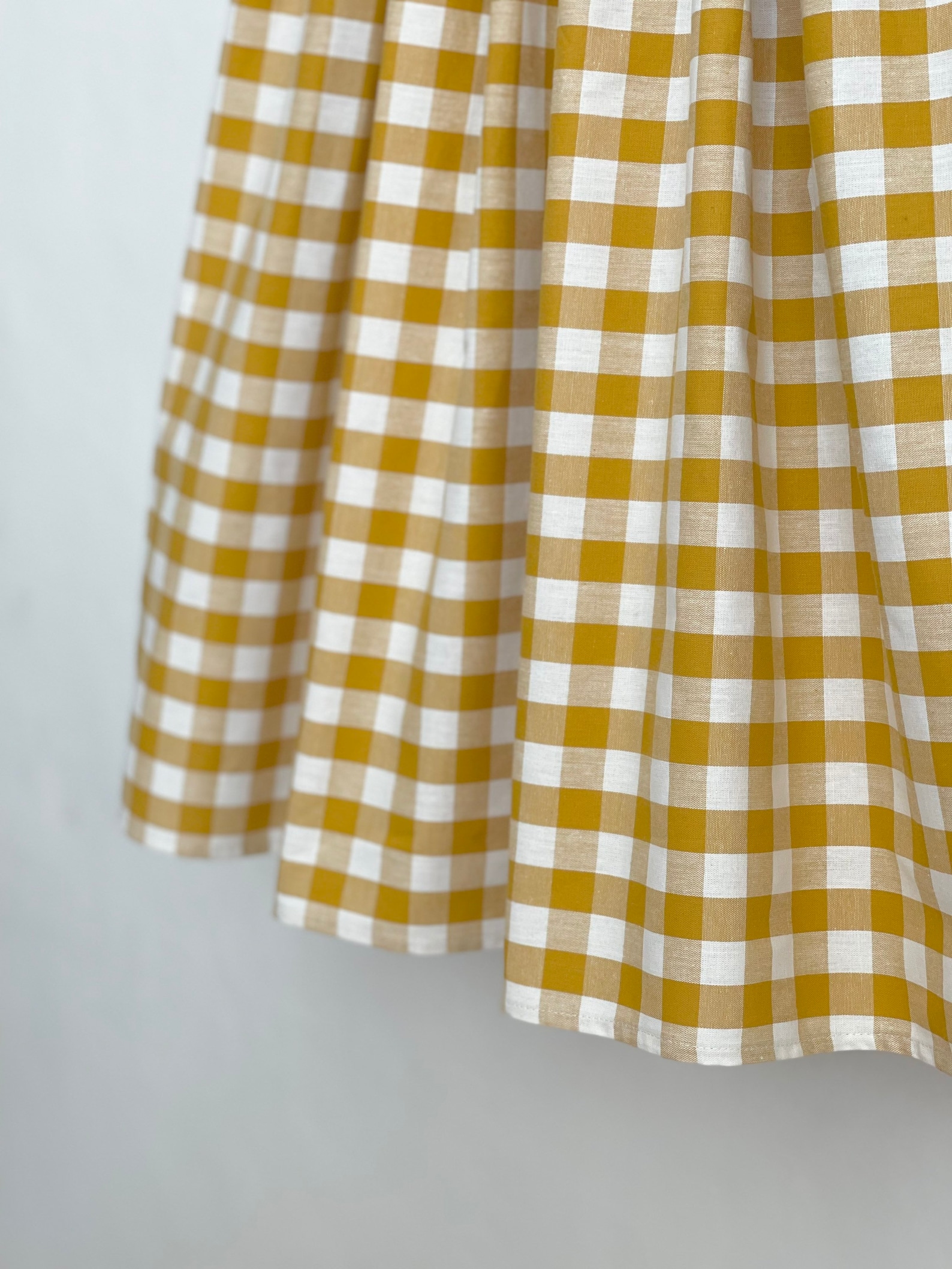 Wool Gingham Check Skirt