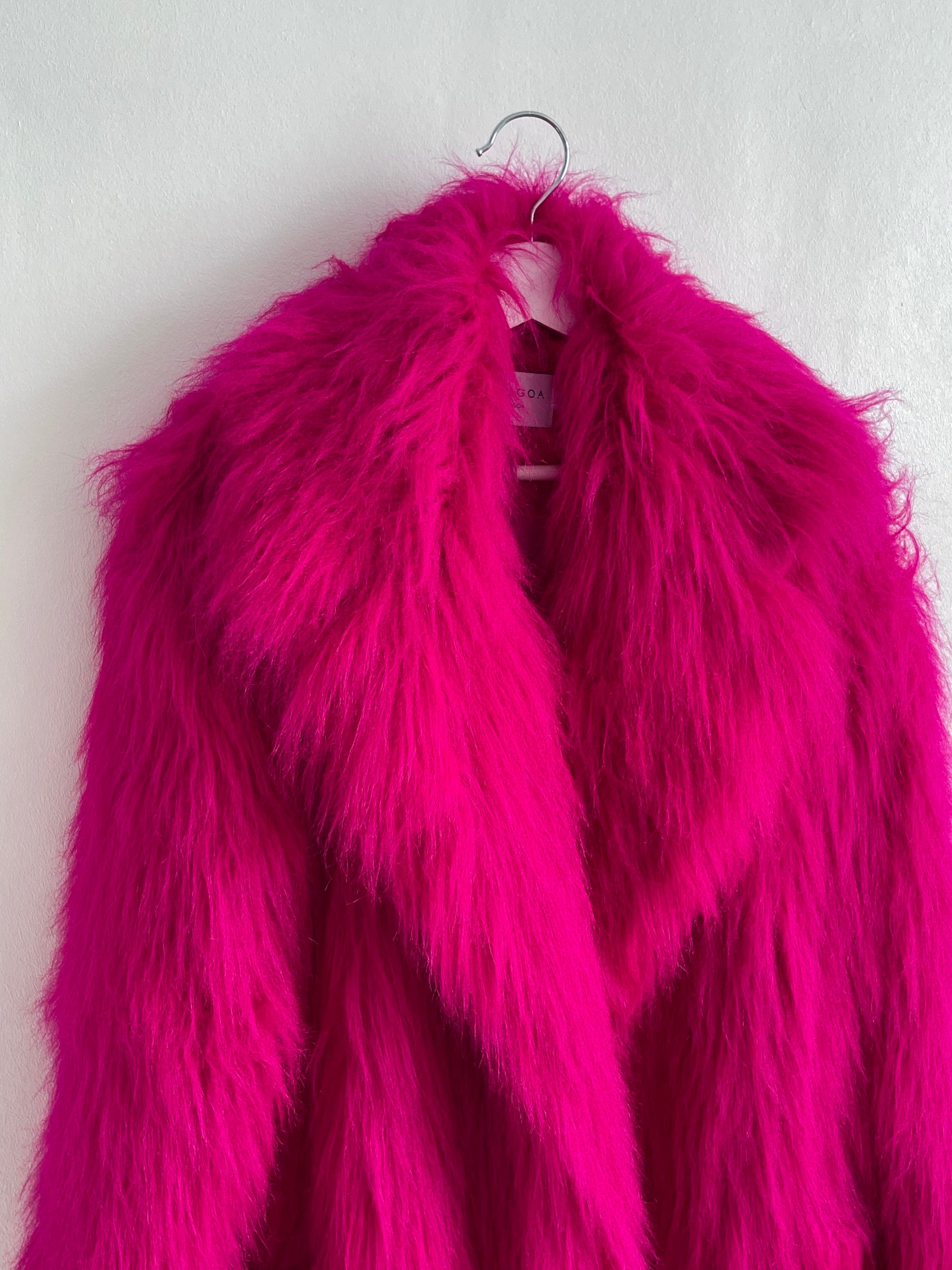 Hot Pink Faux Fur Classic 5 Row Jacket 
