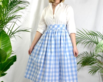 ボトムス organic zoo Pottery Blue Gingham Skirt Blueberry Gingham Tribe Skirt | Organic Zoo