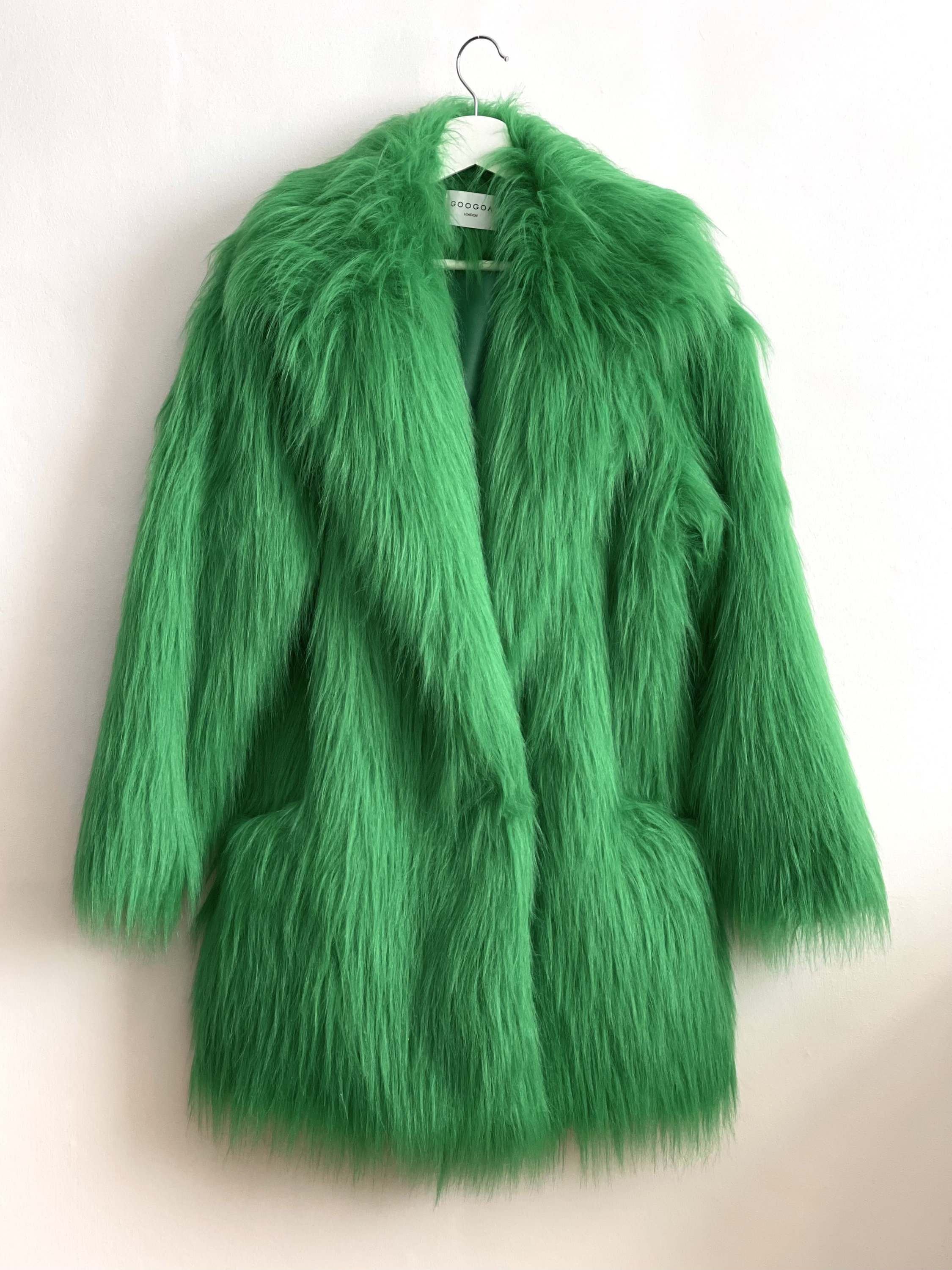 Grass Green, Emerald Shaggy Fur Coat, Fluffy Jacket, Furry