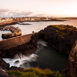 Portstewart harbour at Sunset