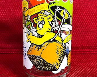 The Great Muppet Caper Glass by McDonald's 1981, Kermit the Frog, Fozzie Bear and the Great Gonzo, Collectible Glasses