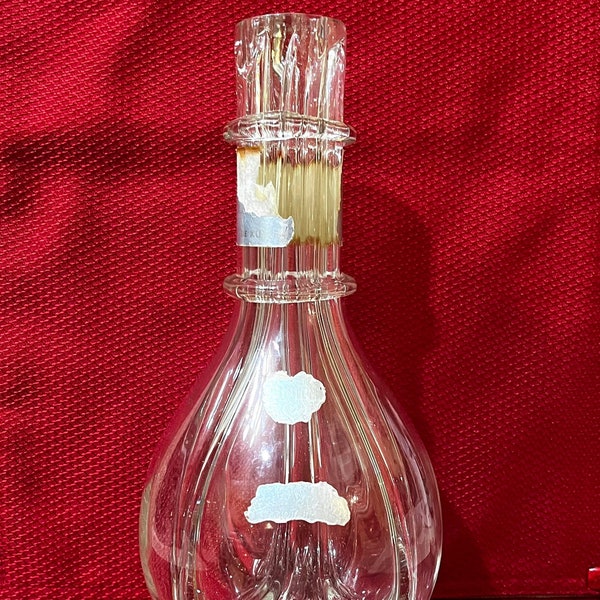De Kuyper Four Chamber Liquor Bottle, Fait Main Mid-century Glass Decanter, Bottle Handmade in France