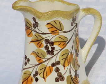 Cash Family Pottery Hand Painted Creamer Jug Yellow Orange Brown