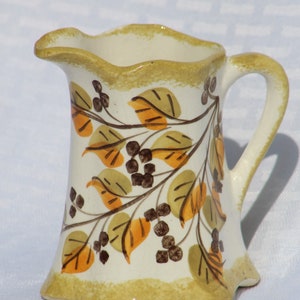 Cash Family Pottery Hand Painted Creamer Jug Yellow Orange Brown