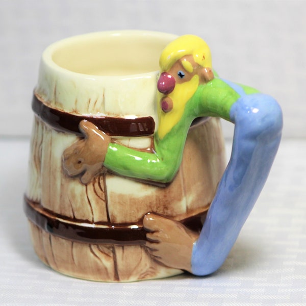 Hillbilly Mug, Twin Winton Ceramics Pasadena, Hand Painted Figures of Ozark Mountain Boys, Paul Webb Cartoon Series