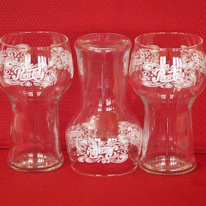Pepsi-Cola Glasses, Vintage Drinkware, Vintage Pepsi Advertising, Set of 4
