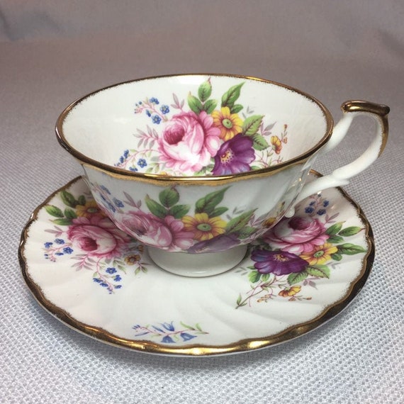 Hudson Middleton Bone China Tea Cup and Saucer, Spring Floral