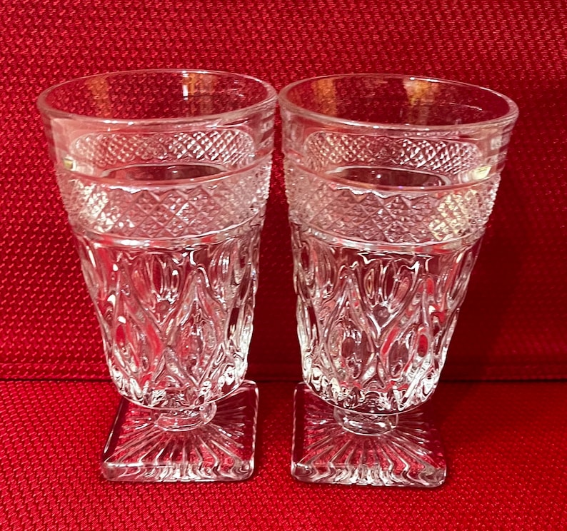 Iced Tea Glasses, Cape Cod Pattern by Imperial Glass, Vintage Pressed ...