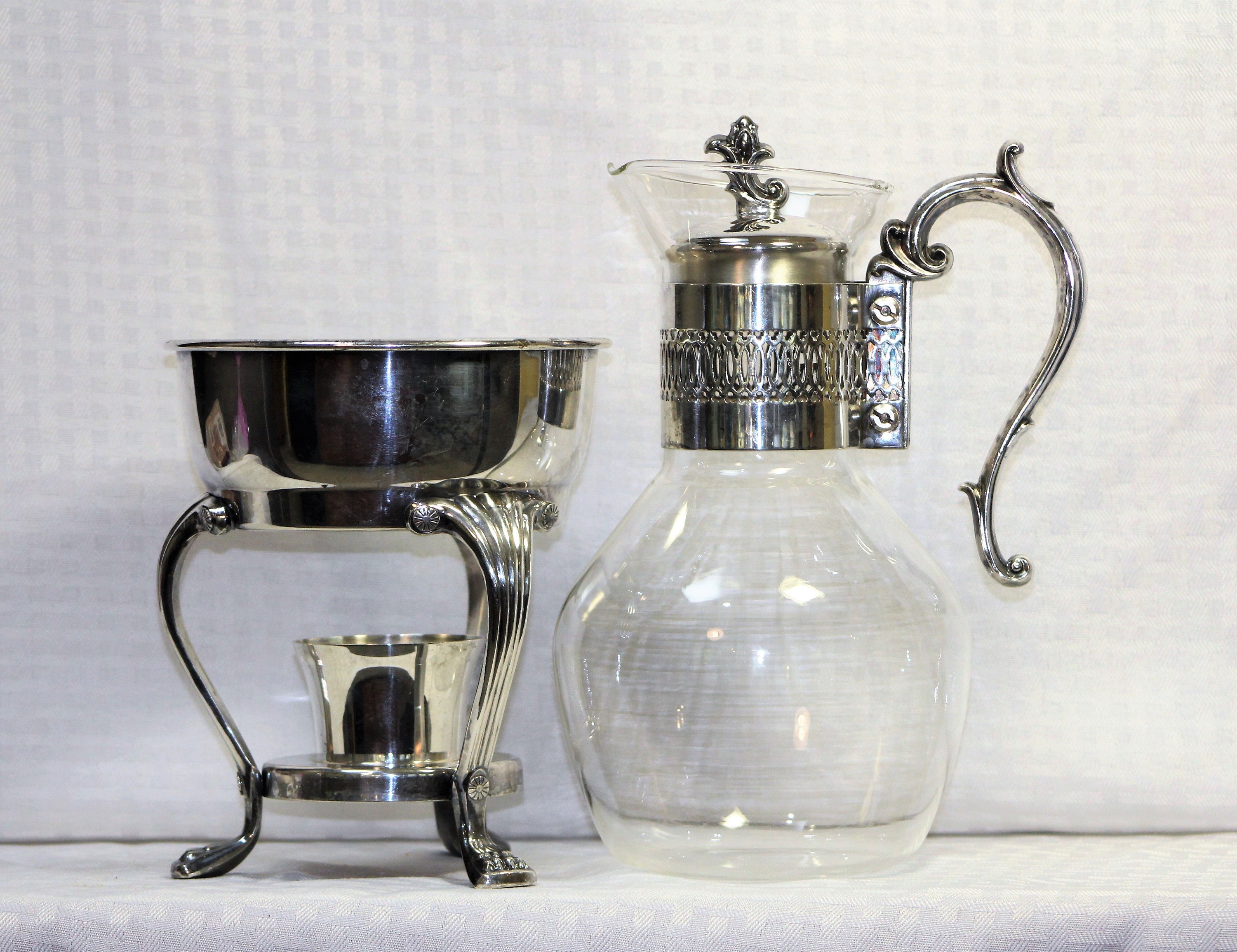 RARE Vintage Silver & Glass Coffee Carafe Silver Plated Etsy