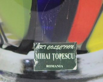 Mihai Topescu アートガラス花瓶 Lot - MIHAI TOPESCU (Romanian b. 1956) AN ART GLASS VASE, SIGNED