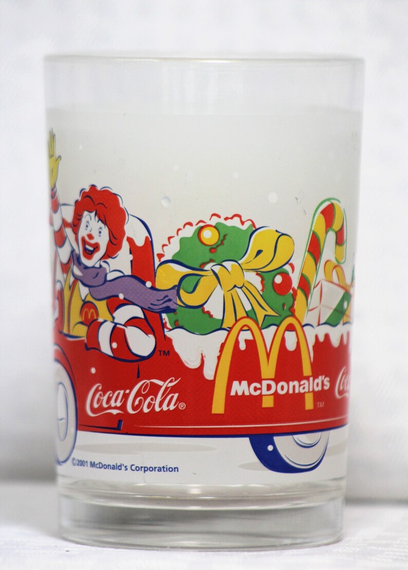 Mcdonalds 2001 Christmas Coca-cola Collectible Glasses | Etsy