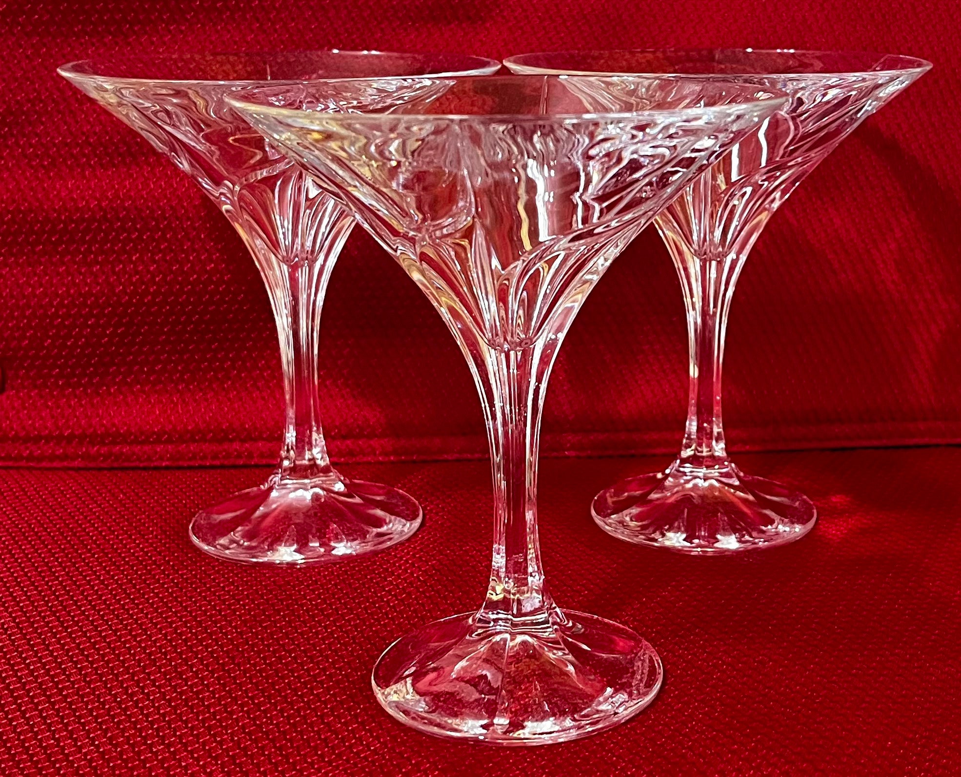 2 MIKASA Abstract Martini Glasses CHEERS Cocktail Glasses 